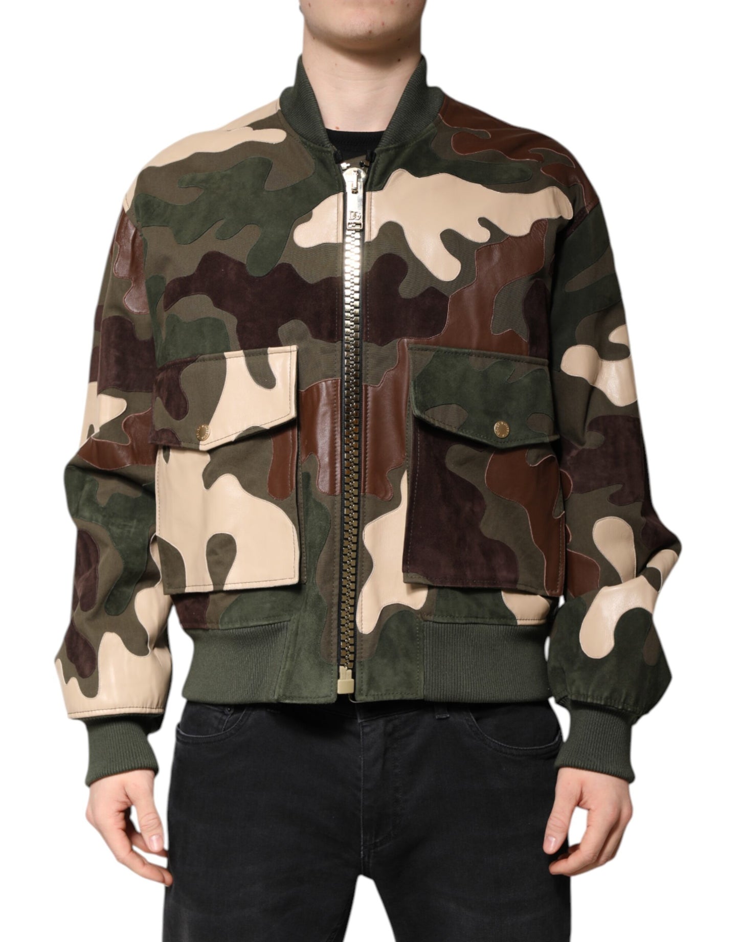 Dolce & Gabbana Multicolor Cotton Bomber Full Zip Jacket Dolce & Gabbana