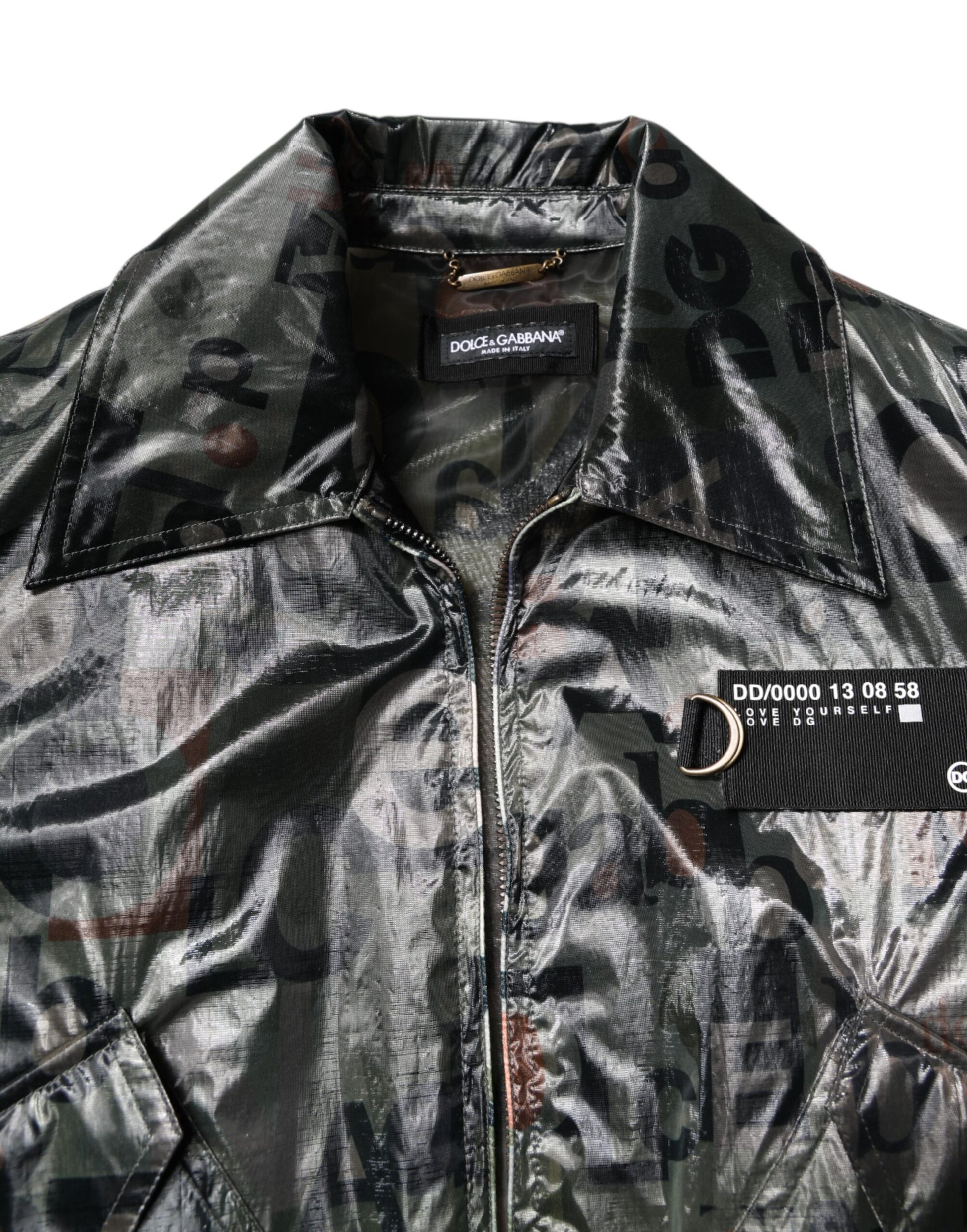 Dolce & Gabbana Green DG Logo Print Bomber Full Zip Jacket Dolce & Gabbana