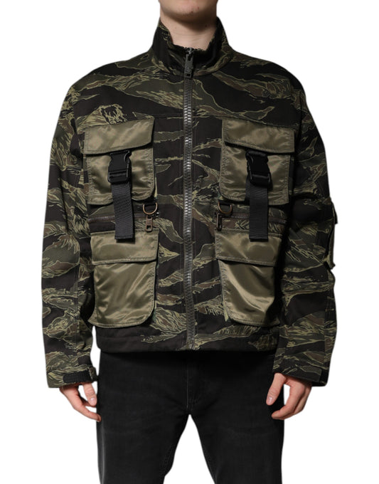 Dolce & Gabbana Multicolor Camouflage Cotton Bomber Jacket Dolce & Gabbana