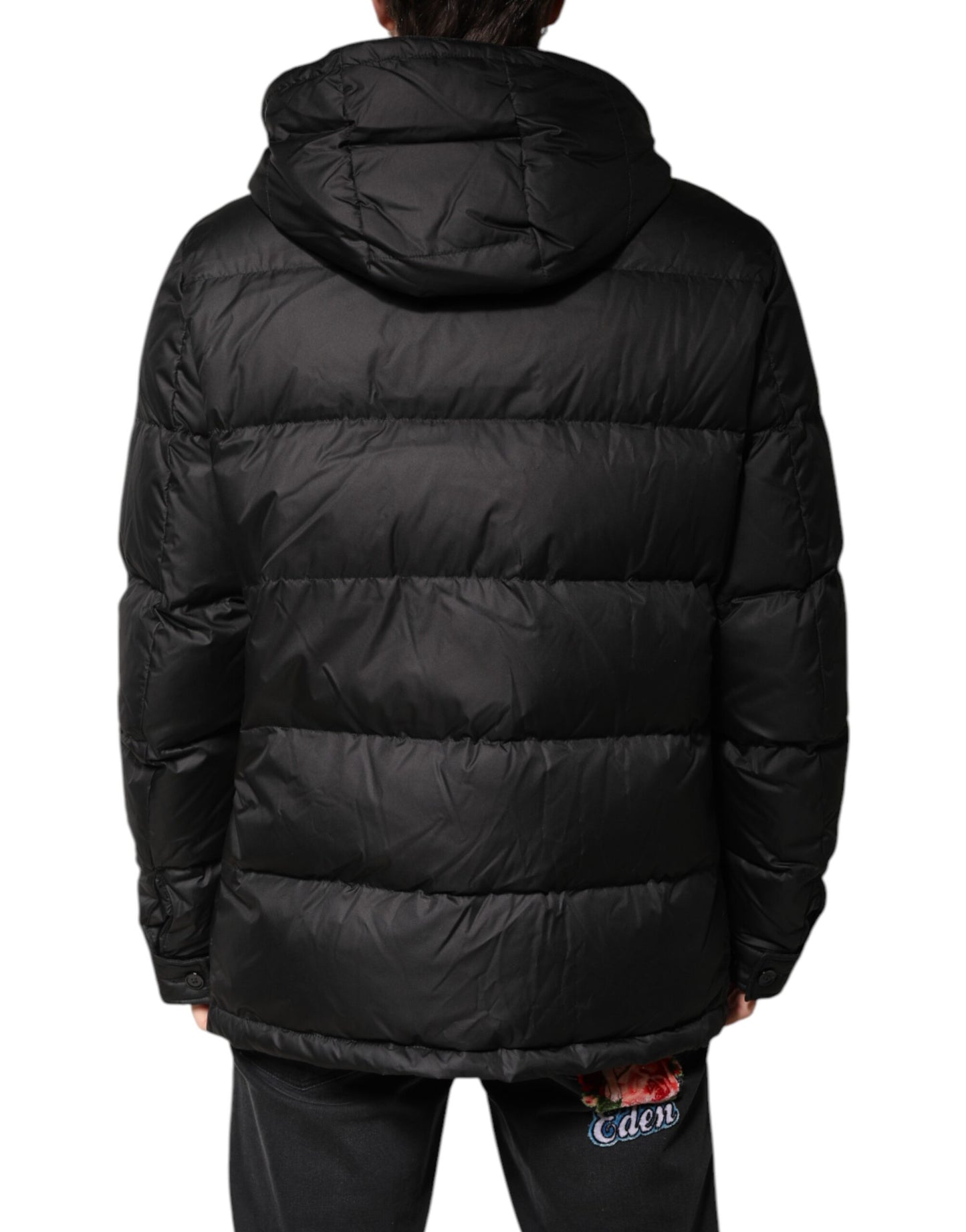 Dolce & Gabbana Black Hooded Parka Coat Winter Jacket Dolce & Gabbana