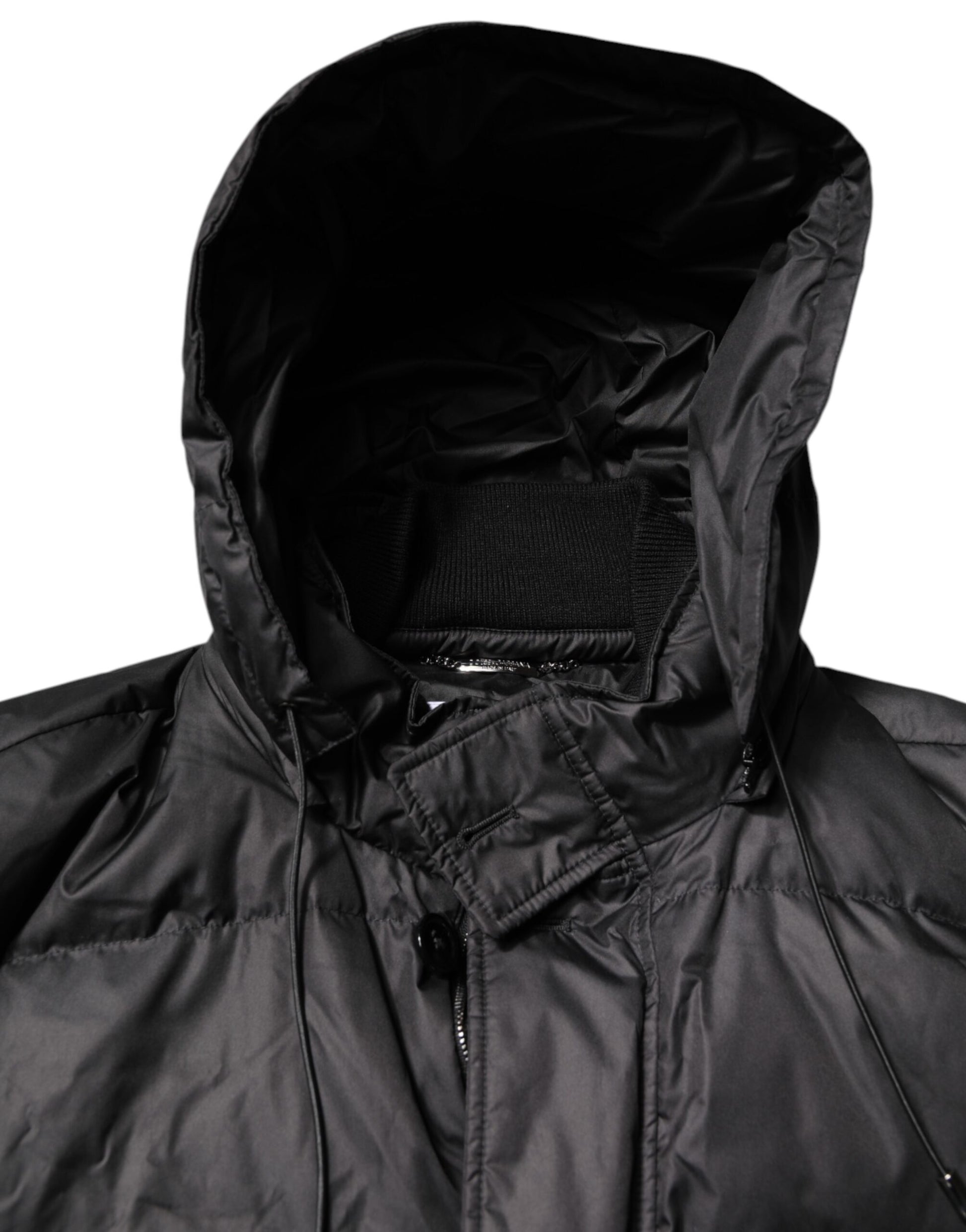 Dolce & Gabbana Black Hooded Parka Coat Winter Jacket Dolce & Gabbana