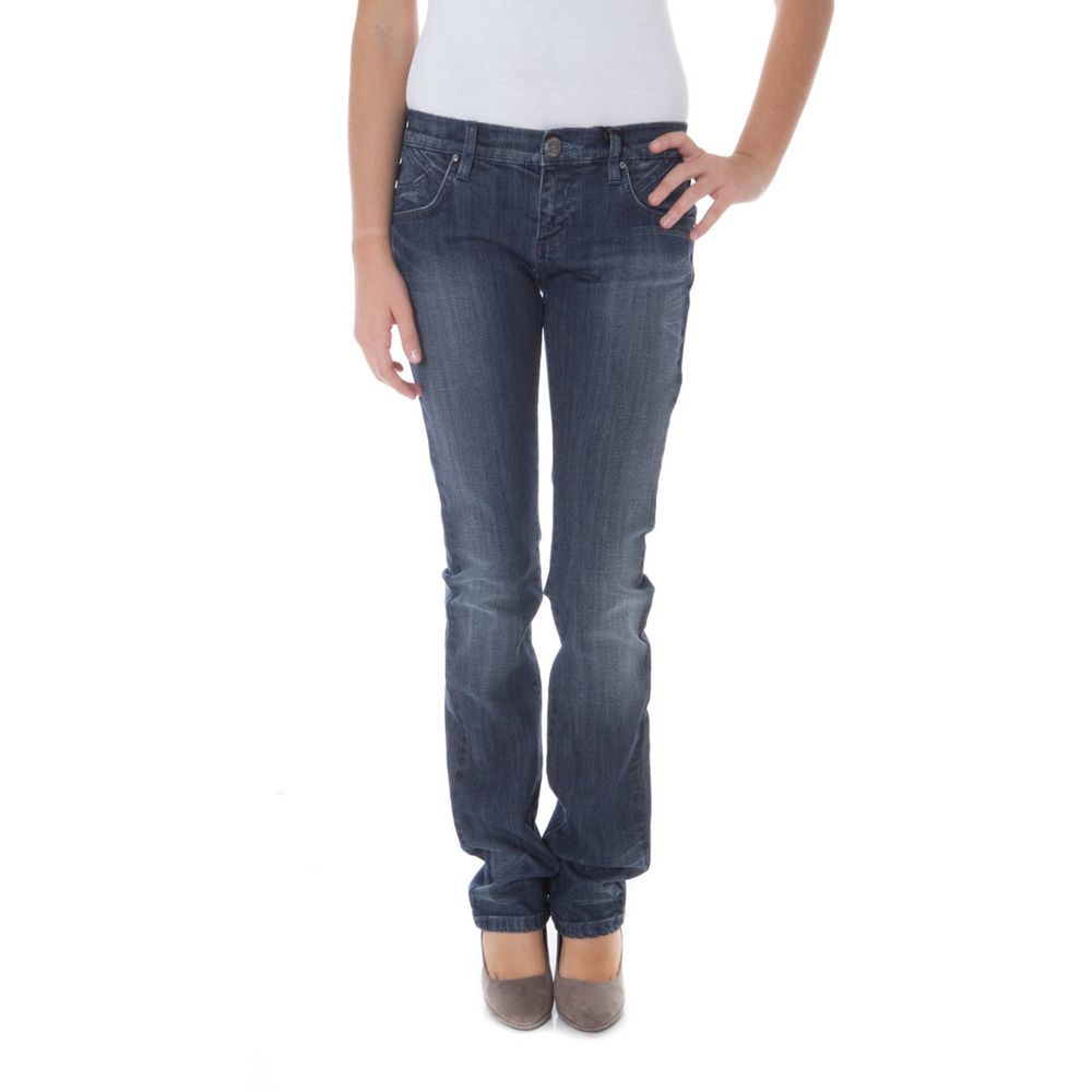 Phard Blu Cotton Women's Jean showing classic five-pocket design, fitted cut, and blue denim fabric.