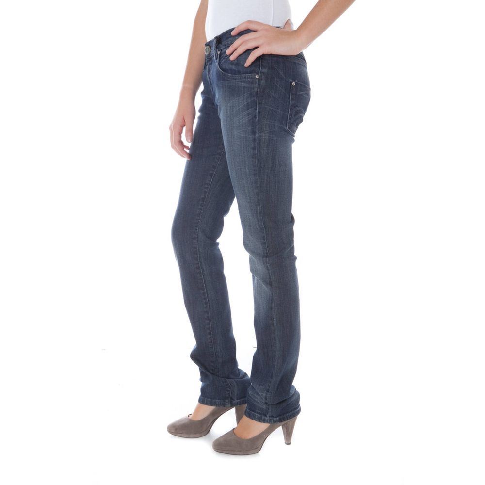 Light blue Phard cotton women's jean with classic five-pocket design and slim fit style.