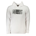 White cotton men's sweater by Cavalli Class featuring a classic crewneck design and soft, breathable fabric.