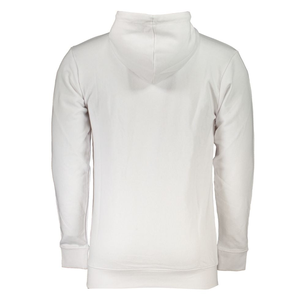White cotton men's sweater by Cavalli Class featuring a classic fit and subtle design details.