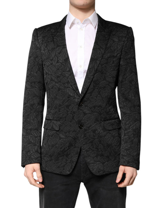 Dolce & Gabbana Black MARTINI Brocade Single Breasted Blazer Dolce & Gabbana