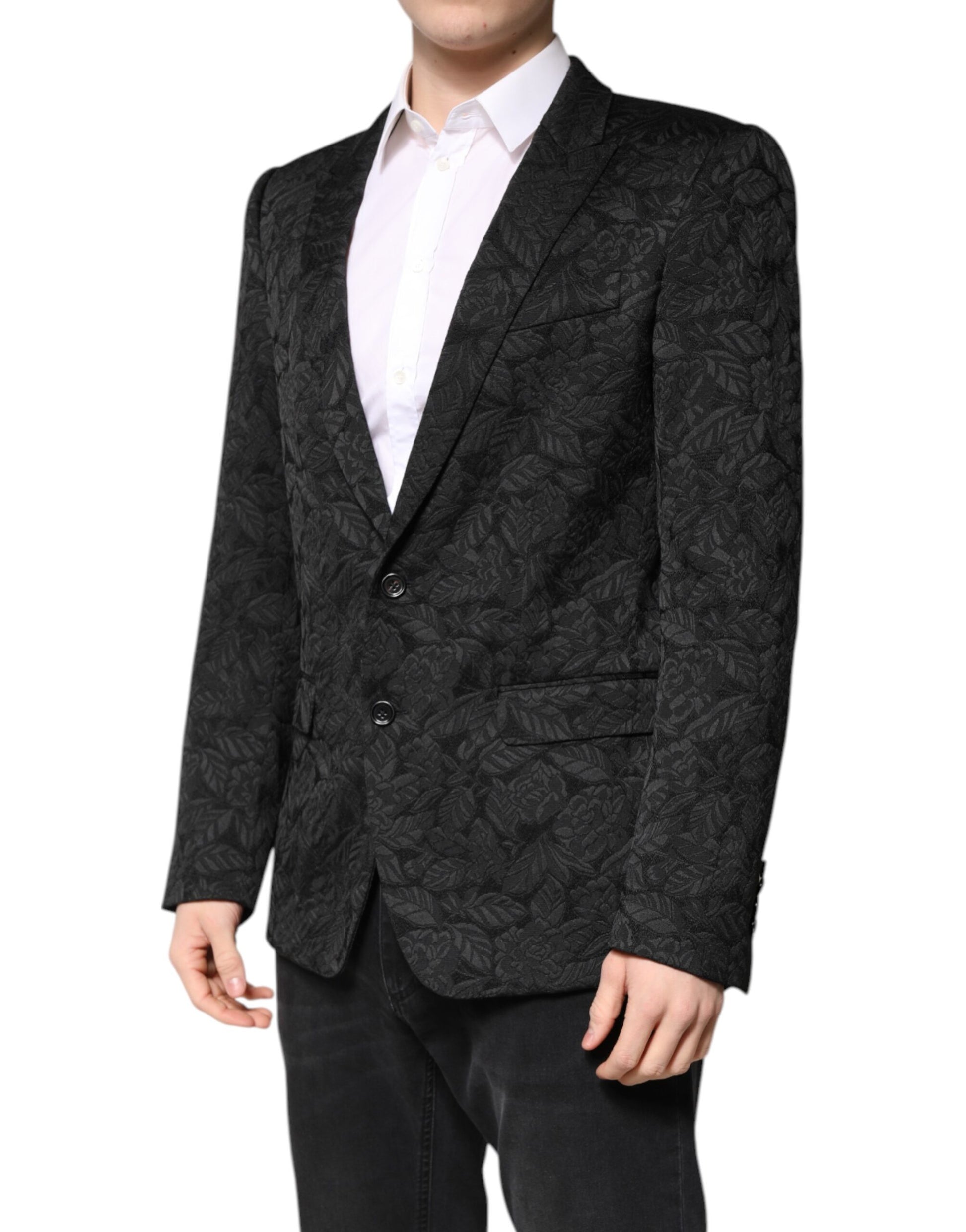 Dolce & Gabbana Black MARTINI Brocade Single Breasted Blazer Dolce & Gabbana