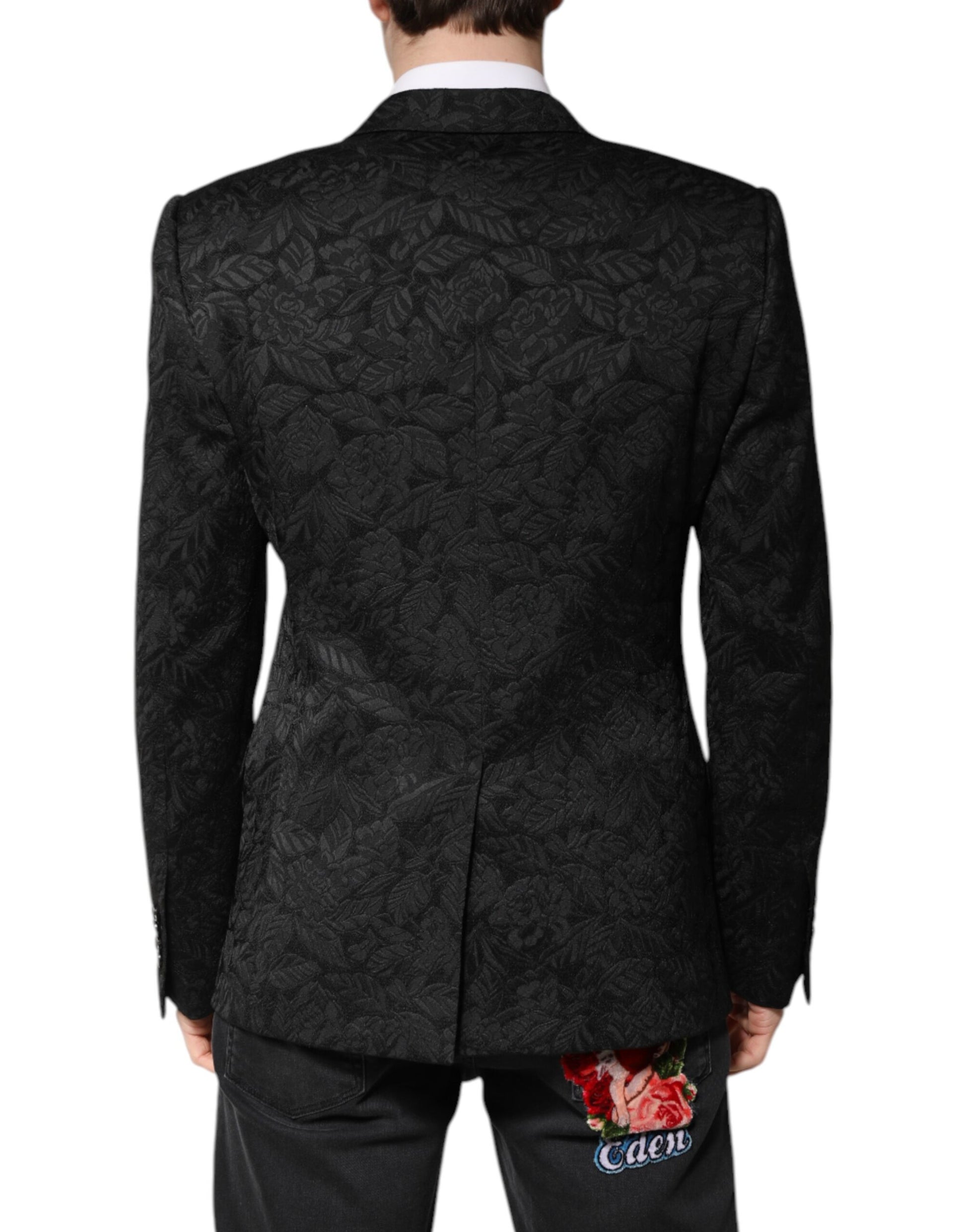 Dolce & Gabbana Black MARTINI Brocade Single Breasted Blazer Dolce & Gabbana