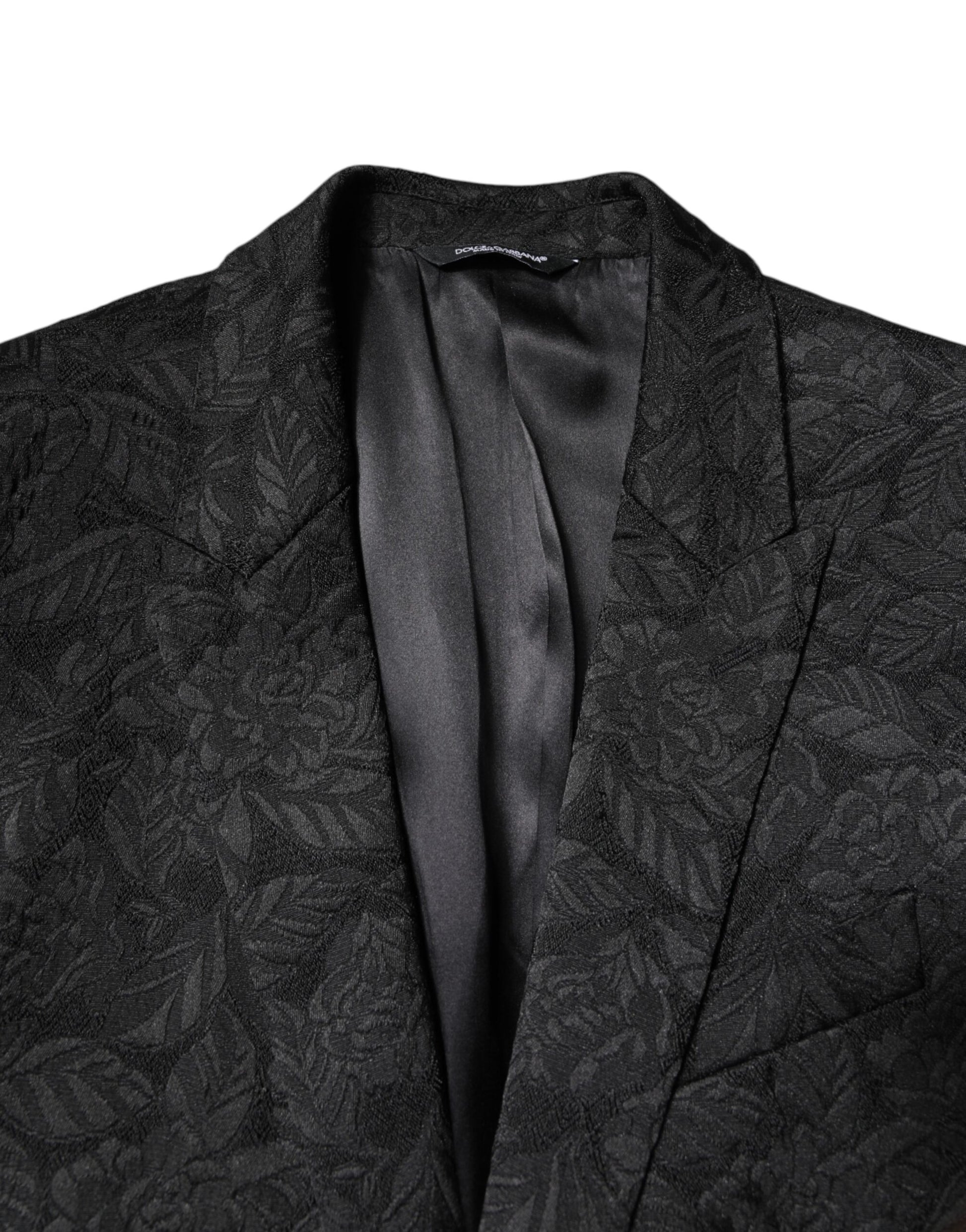 Dolce & Gabbana Black MARTINI Brocade Single Breasted Blazer Dolce & Gabbana
