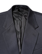 Dolce & Gabbana Dark Blue Cotton Men Jacket Coat Suit Blazer - Eljoys Fashion 