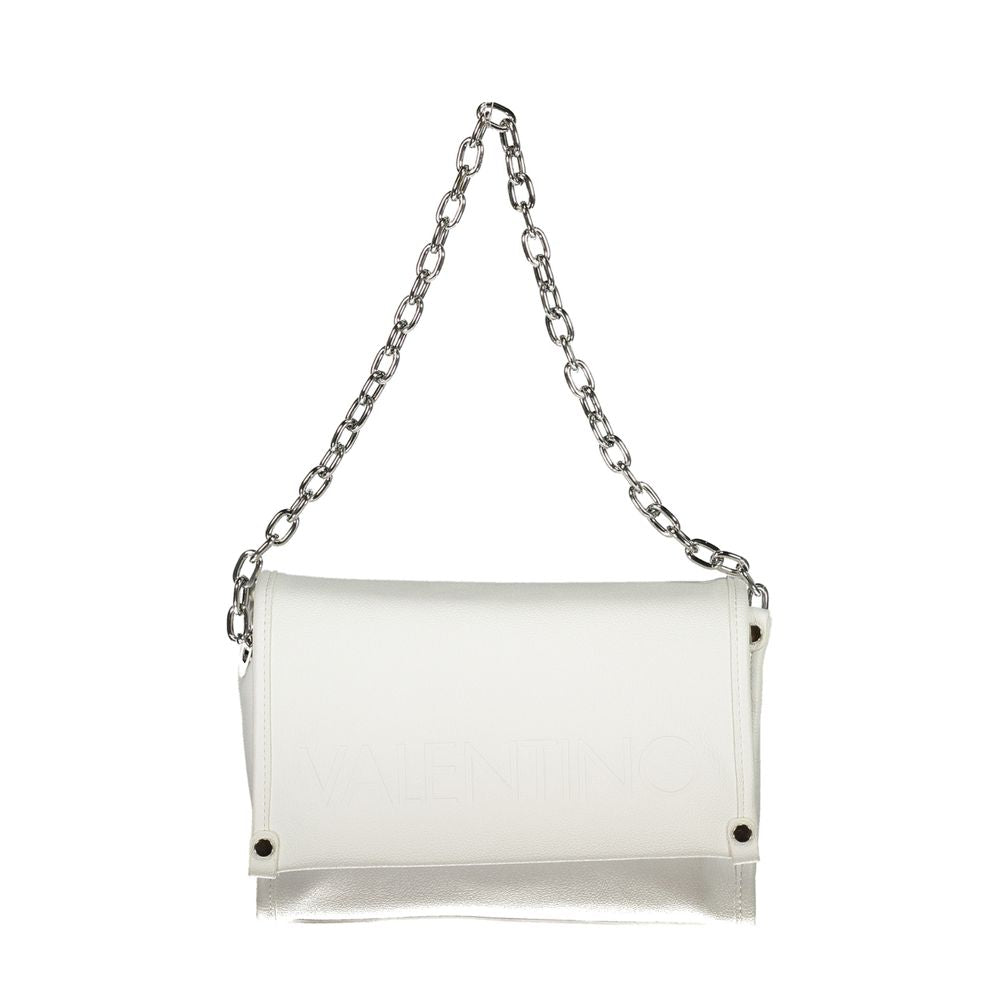 Mario Valentino Bianco Poliuretano donna bag with sleek design and top handles, featuring modern style and minimalist details.