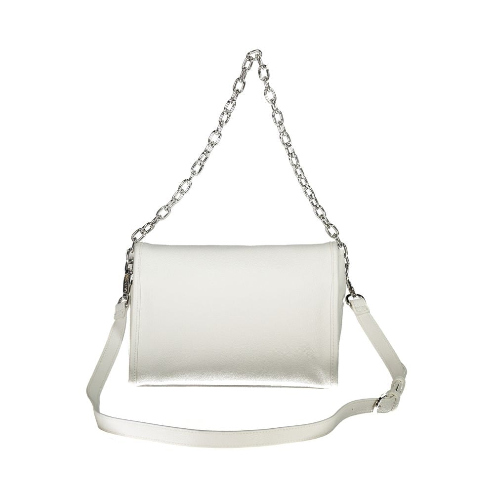 Mario Valentino Bianco Donna bag made of white polyurethane, featuring a stylish design with top handles and sleek finish.