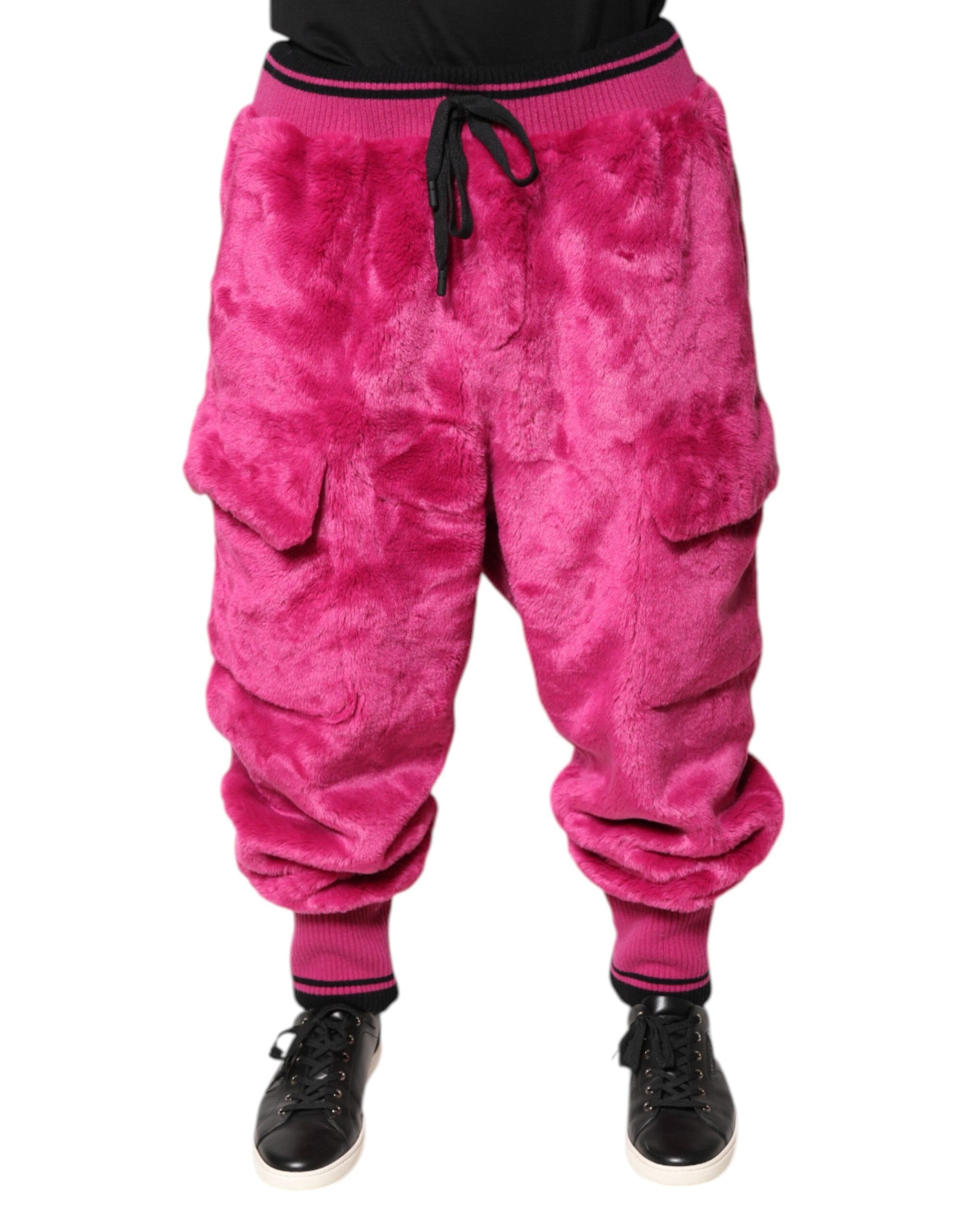Dolce & Gabbana Pink Acrylic Cargo Jogging Sweatpants Pants Dolce & Gabbana