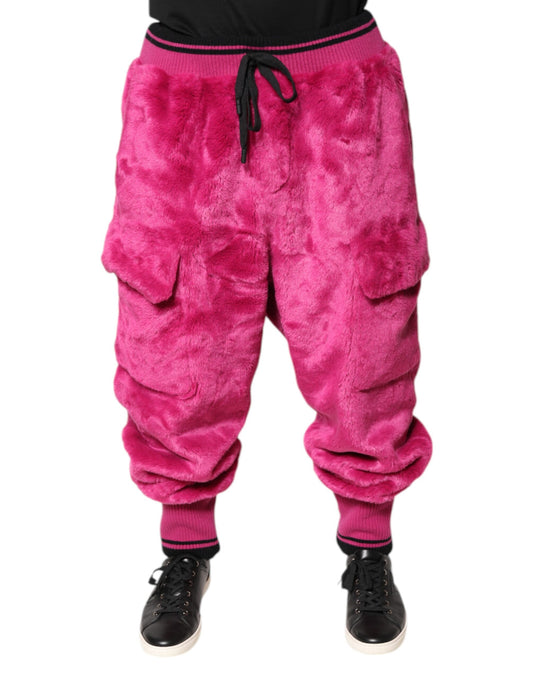 Dolce & Gabbana Pink Acrylic Cargo Jogging Sweatpants Pants Dolce & Gabbana