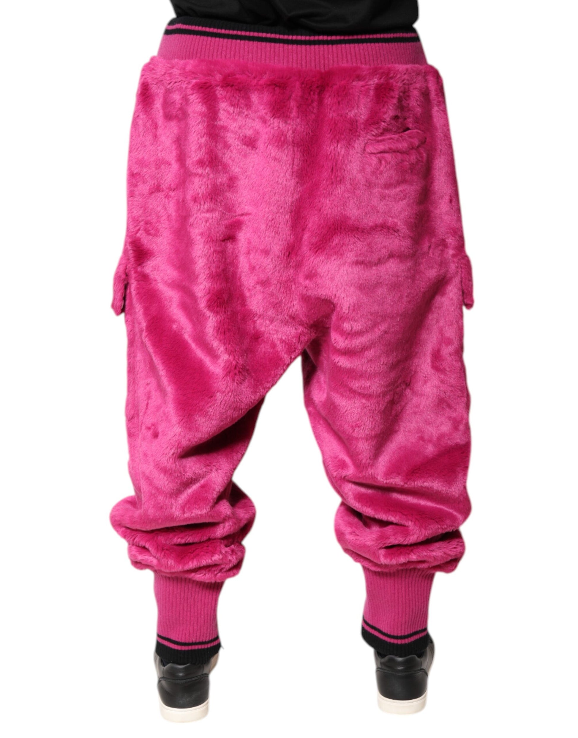 Dolce & Gabbana Pink Acrylic Cargo Jogging Sweatpants Pants Dolce & Gabbana