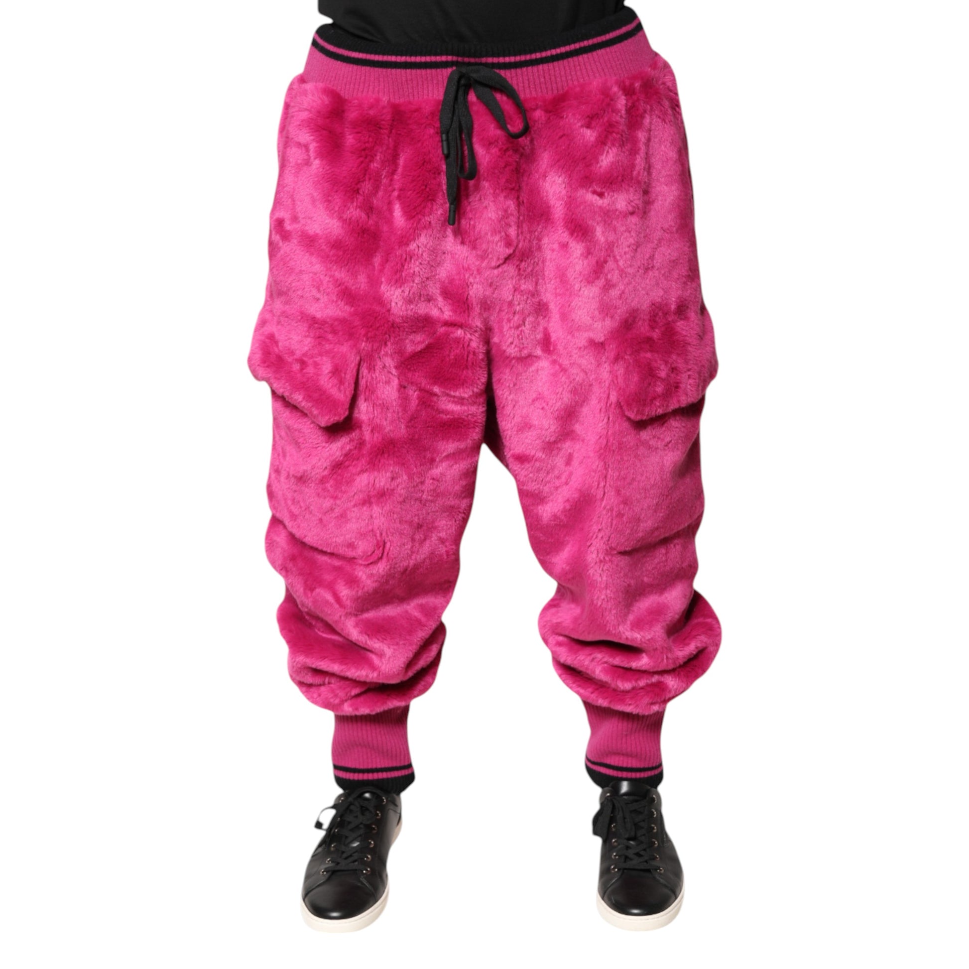 Dolce & Gabbana Pink Acrylic Cargo Jogging Sweatpants Pants Dolce & Gabbana