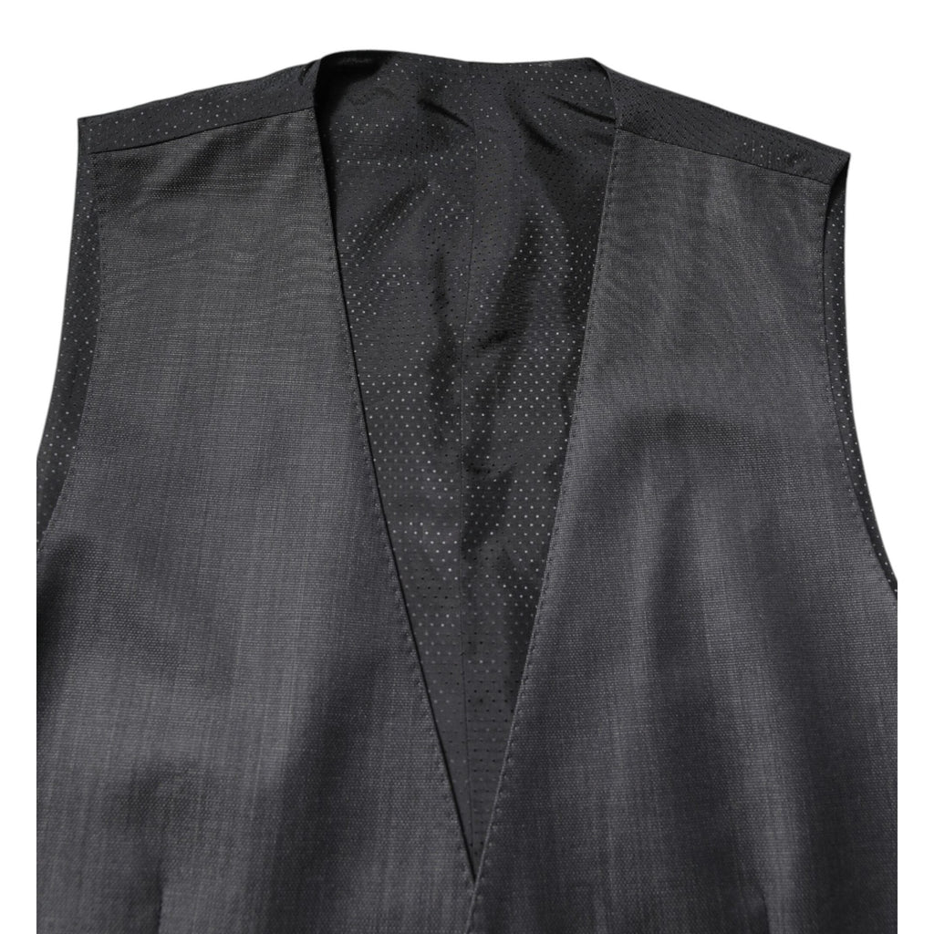 Dolce & Gabbana Black Wool Waistcoat Dress Formal Vest