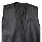 Dolce & Gabbana Black Wool Waistcoat Dress Formal Vest