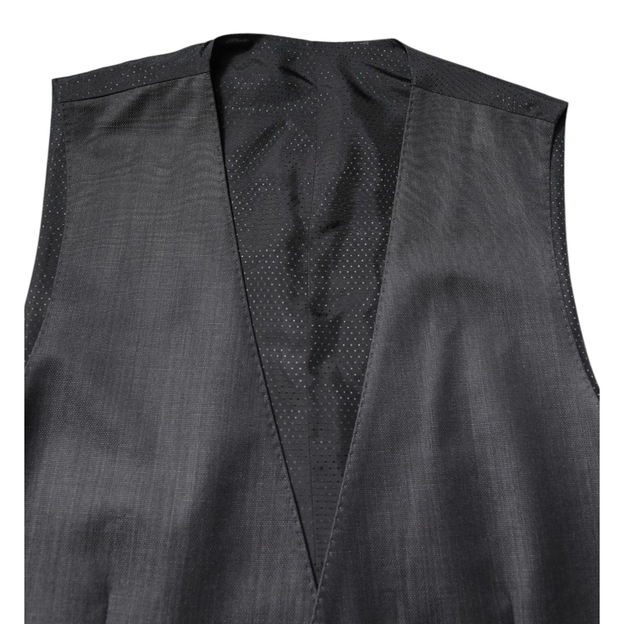 Dolce & Gabbana Black Wool Waistcoat Dress Formal Vest