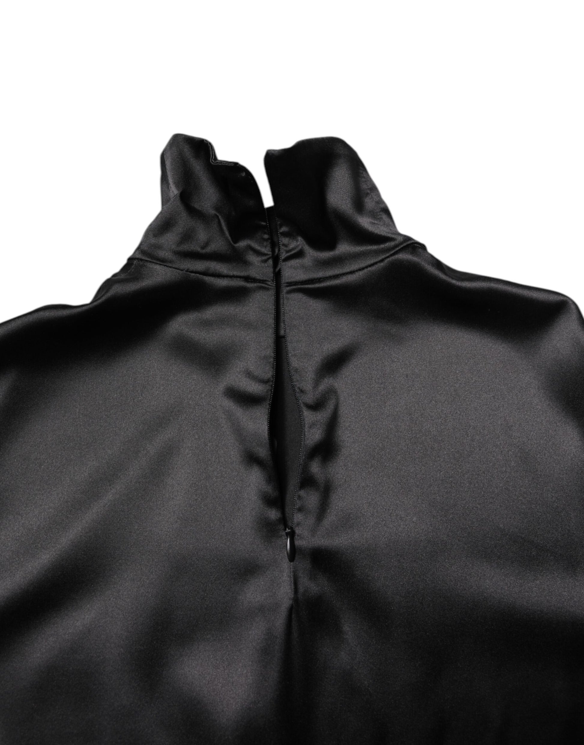 Dolce & Gabbana Black Silk Turtleneck Men Pullover Sweater Dolce & Gabbana