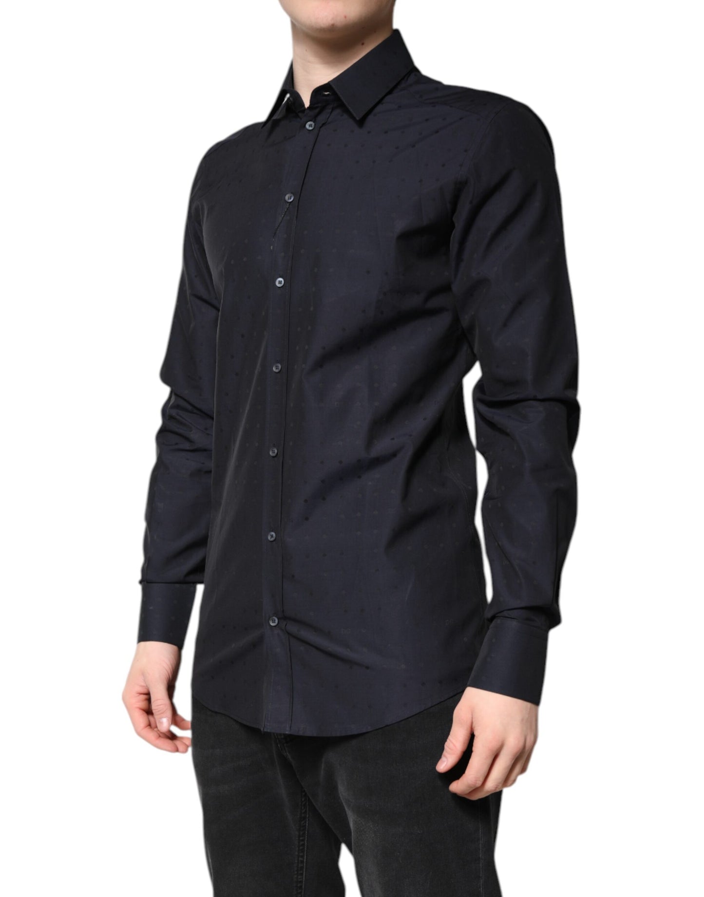 Dolce & Gabbana Black Cotton GOLD Men Dress Formal Shirt Dolce & Gabbana