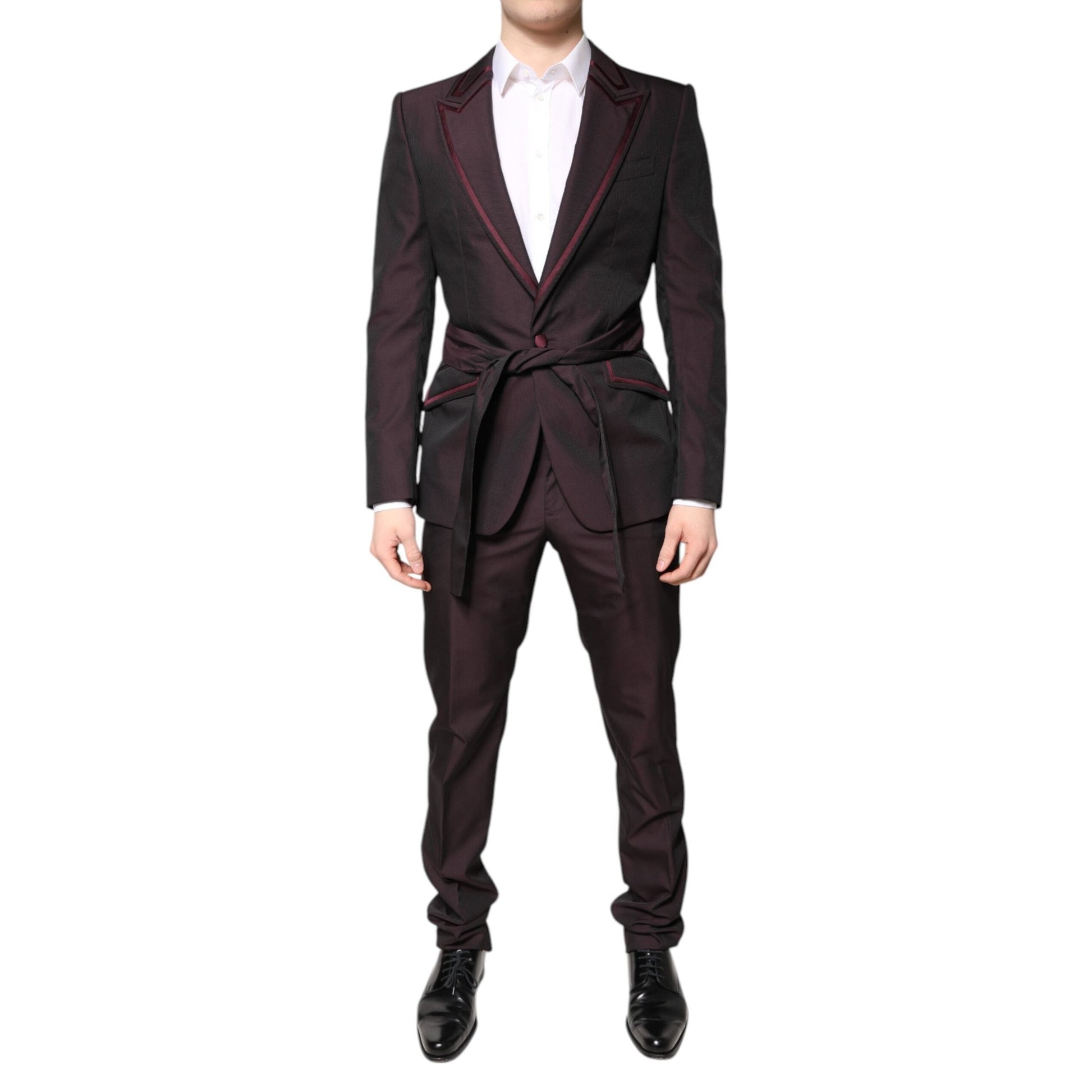 Dolce & Gabbana Maroon Single Breasted Formal 2 Piece Suit Dolce & Gabbana