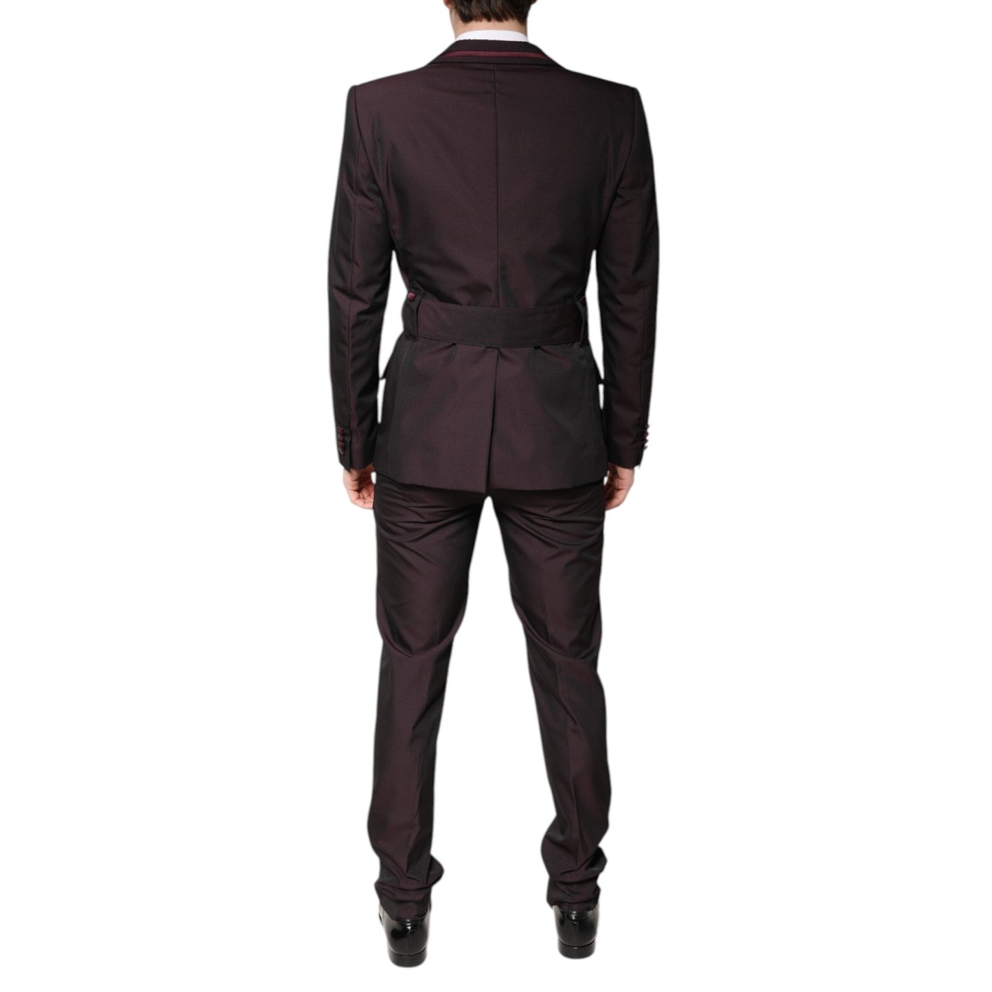 Dolce & Gabbana Maroon Single Breasted Formal 2 Piece Suit Dolce & Gabbana