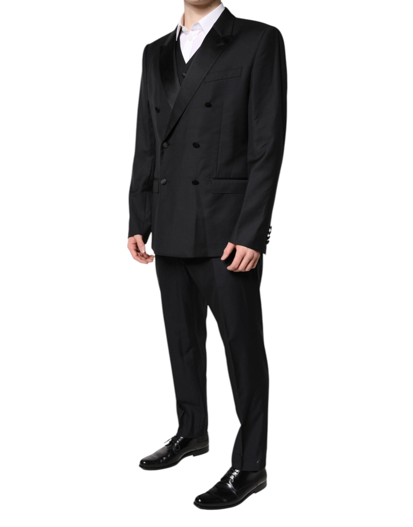 Dolce & Gabbana Black Double Breasted Formal 3 Piece Suit Dolce & Gabbana