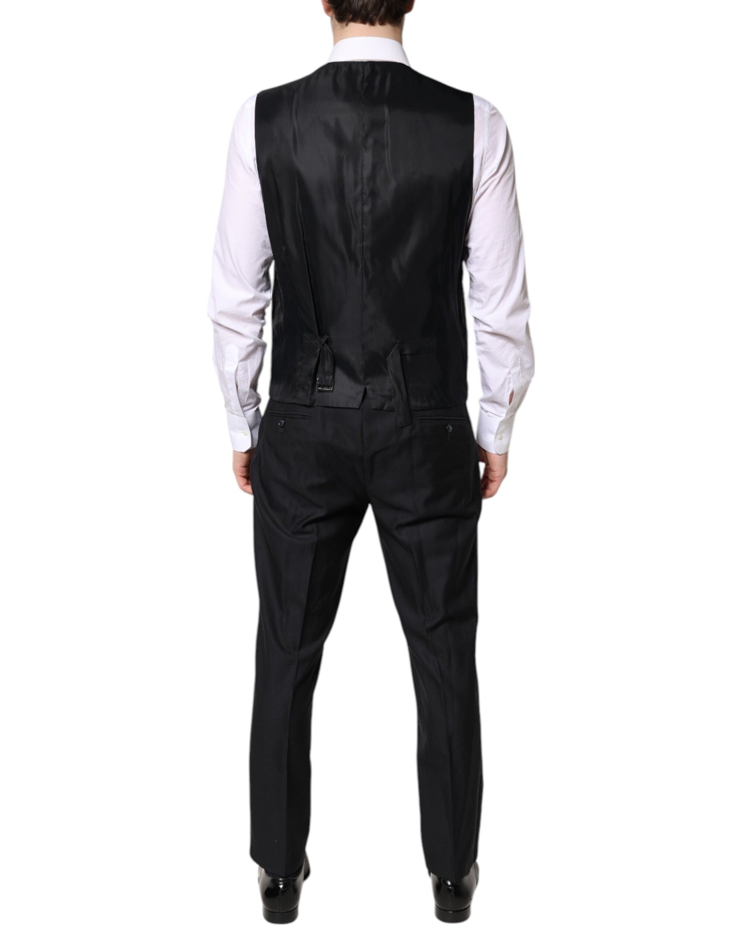 Dolce & Gabbana Black Double Breasted Formal 3 Piece Suit Dolce & Gabbana