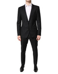 Dolce & Gabbana Black Wool Single Breasted 2 Piece Suit