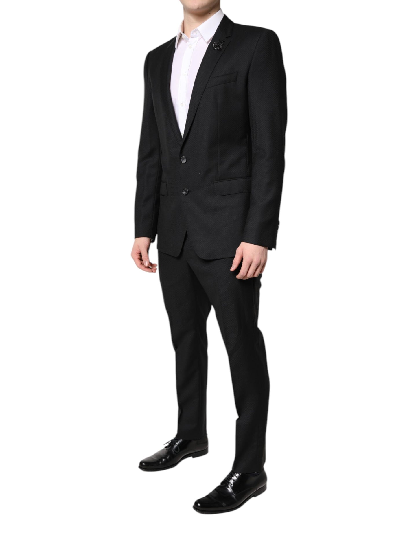 Dolce & Gabbana Black Wool Single Breasted 2 Piece Suit Dolce & Gabbana