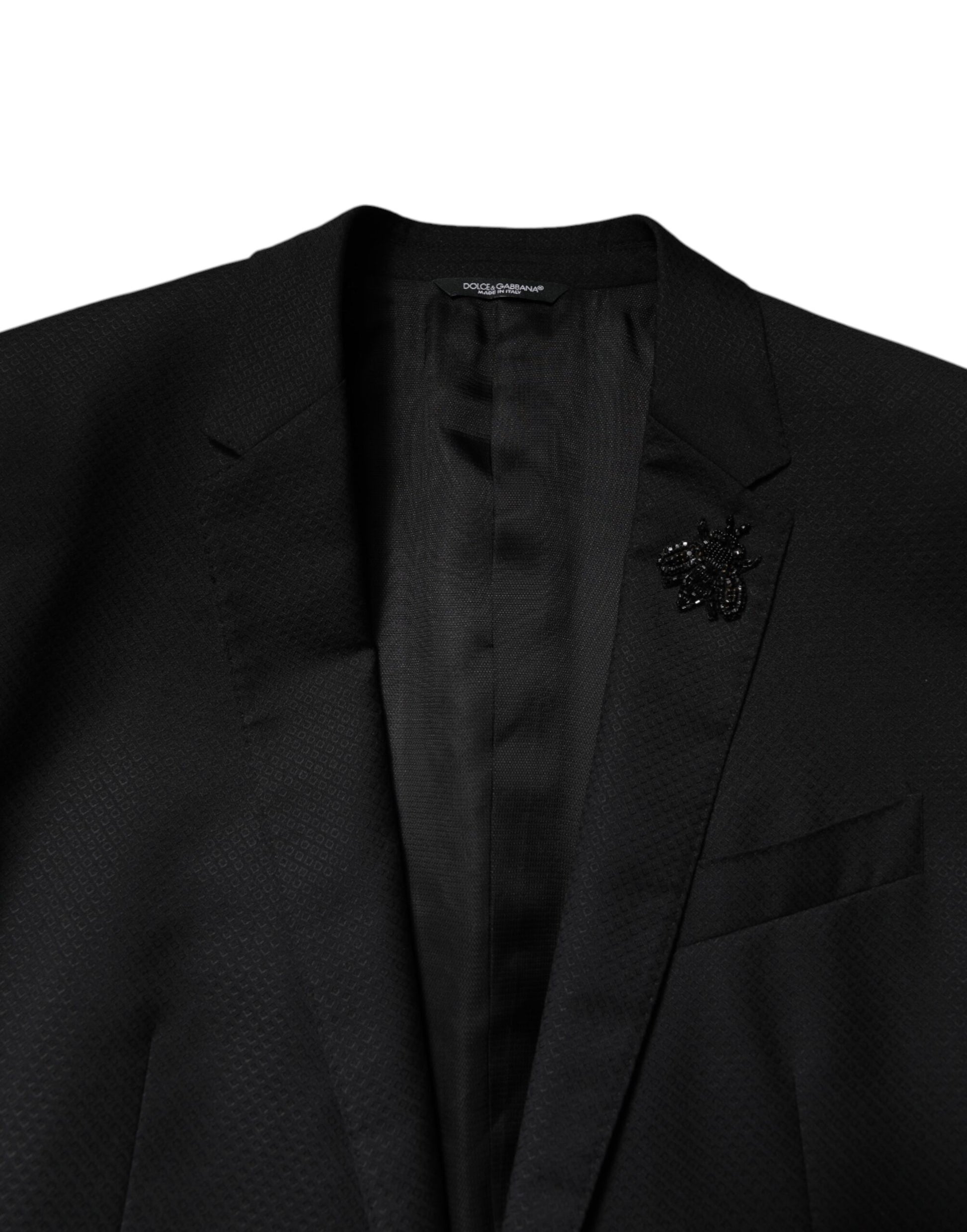 Dolce & Gabbana Black Wool Single Breasted 2 Piece Suit Dolce & Gabbana