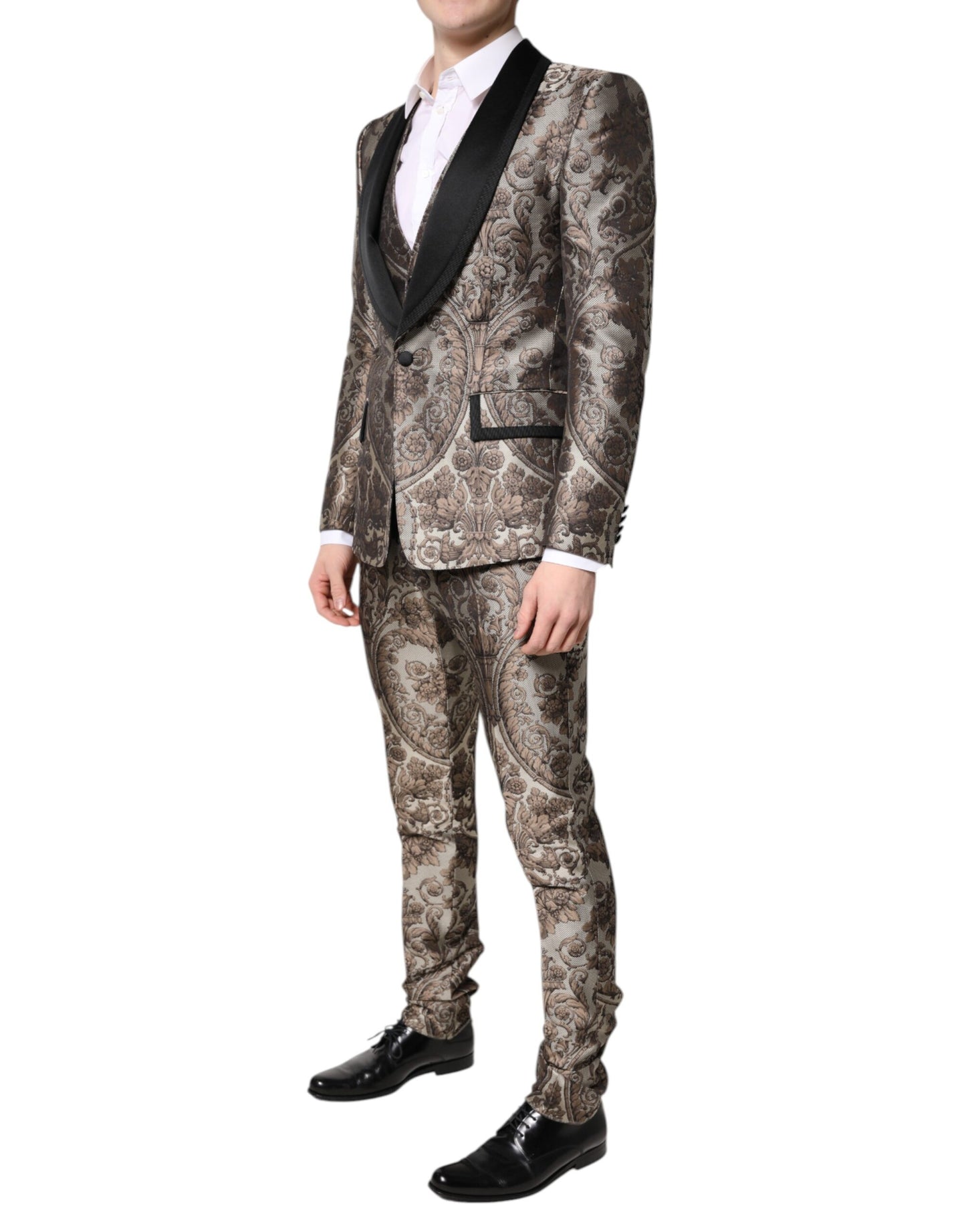 Dolce & Gabbana Multicolor Jacquard Single Breasted 3 Piece Suit Dolce & Gabbana