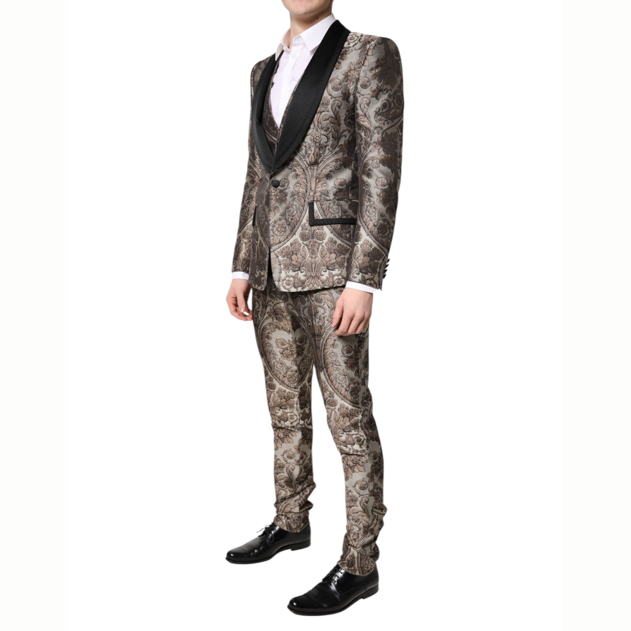 Dolce & Gabbana Multicolor Jacquard Single Breasted 3 Piece Suit