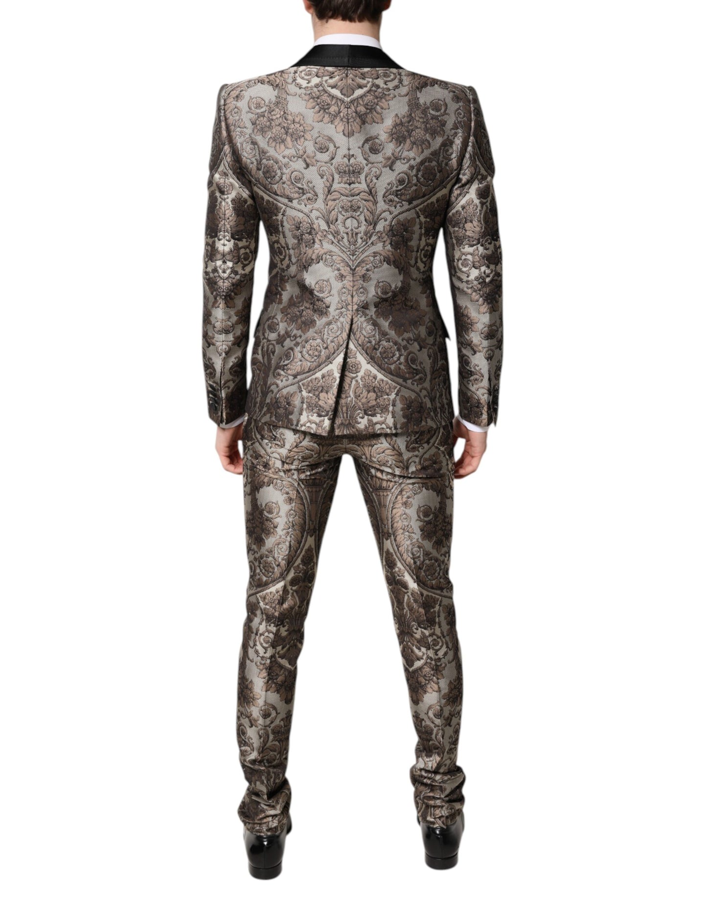 Dolce & Gabbana Multicolor Jacquard Single Breasted 3 Piece Suit Dolce & Gabbana