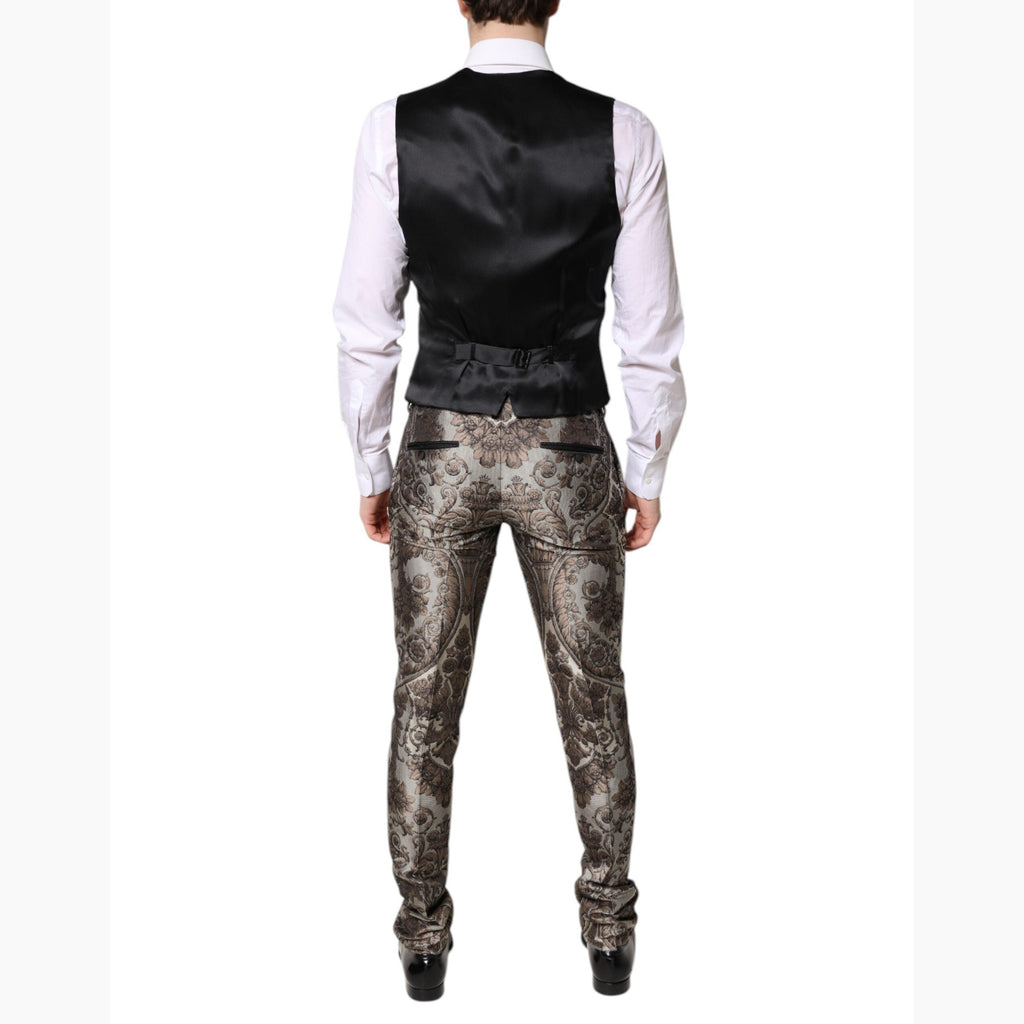Dolce & Gabbana Multicolor Jacquard Single Breasted 3 Piece Suit