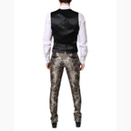 Dolce & Gabbana Multicolor Jacquard Single Breasted 3 Piece Suit