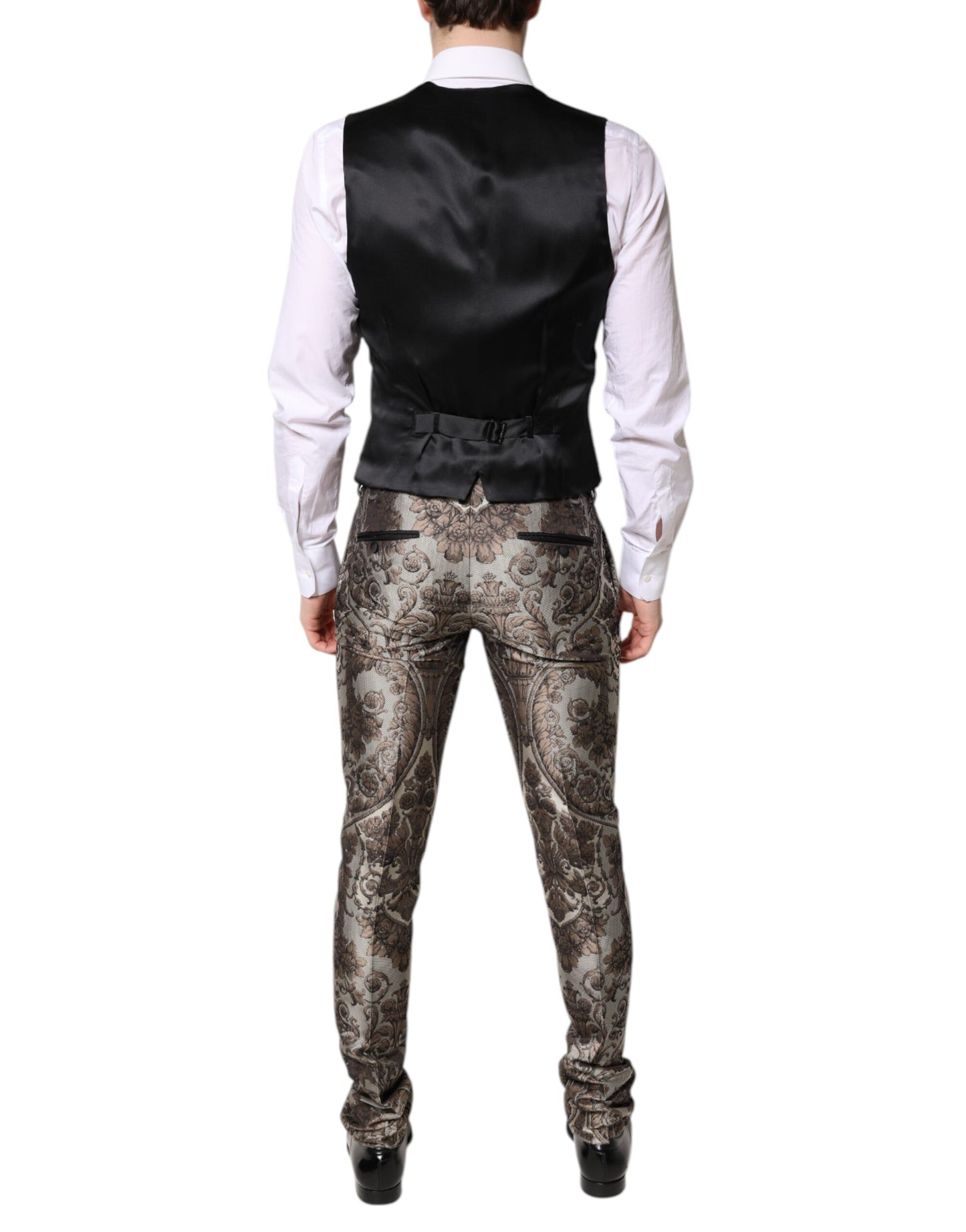 Dolce & Gabbana Multicolor Jacquard Single Breasted 3 Piece Suit Dolce & Gabbana