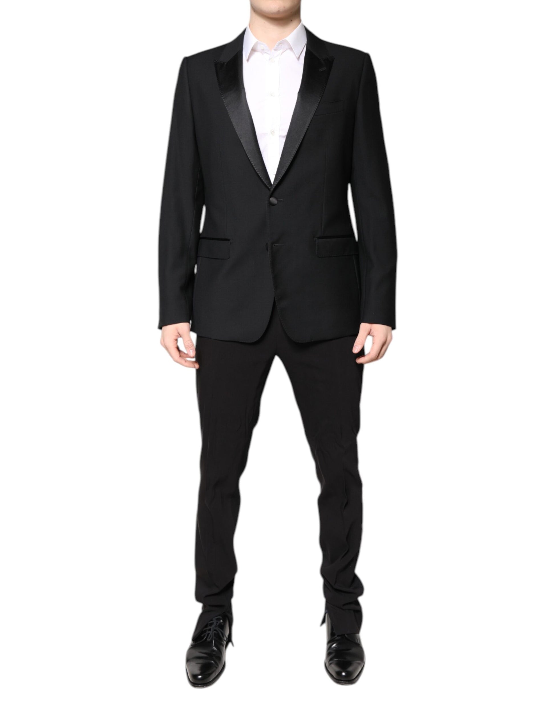 Dolce & Gabbana Black Wool Single Breasted 2 Piece Suit Dolce & Gabbana