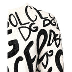 Dolce & Gabbana White Black Logo Print Women Pullover Sweater