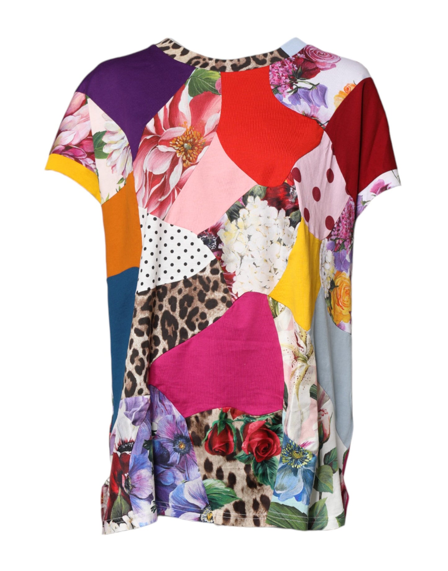 Dolce & Gabbana Multicolor Patchwork Short Sleeve Blouse Top Dolce & Gabbana