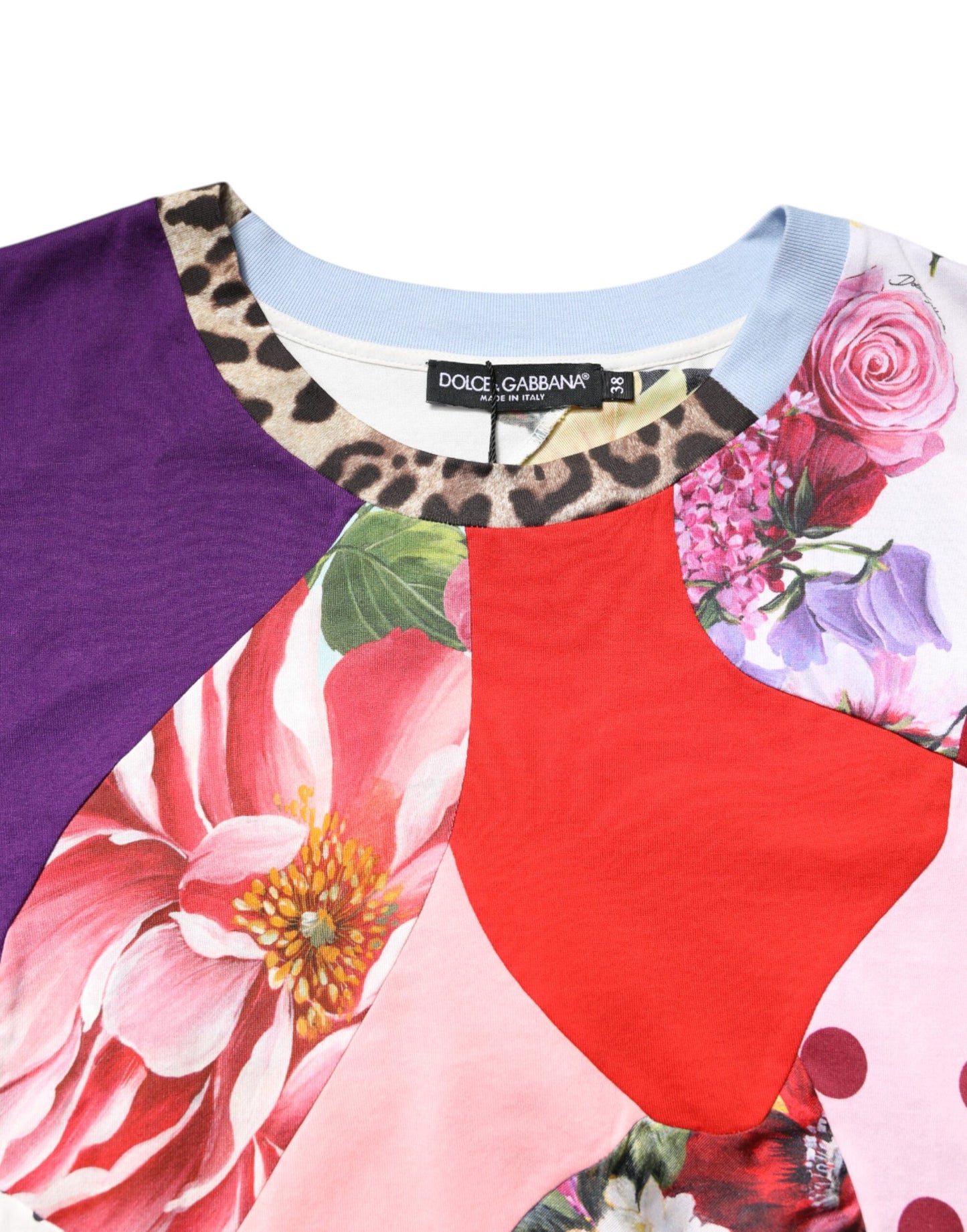 Dolce & Gabbana Multicolor Patchwork Short Sleeve Blouse Top Dolce & Gabbana