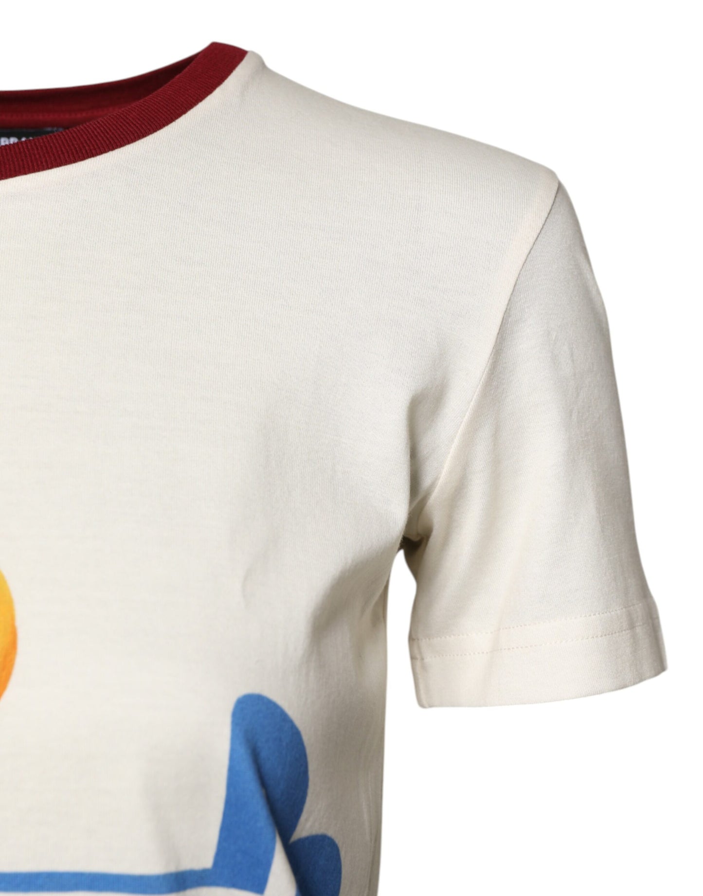 Dolce & Gabbana White Cotton Print Short Sleeves Top T-shirt Dolce & Gabbana