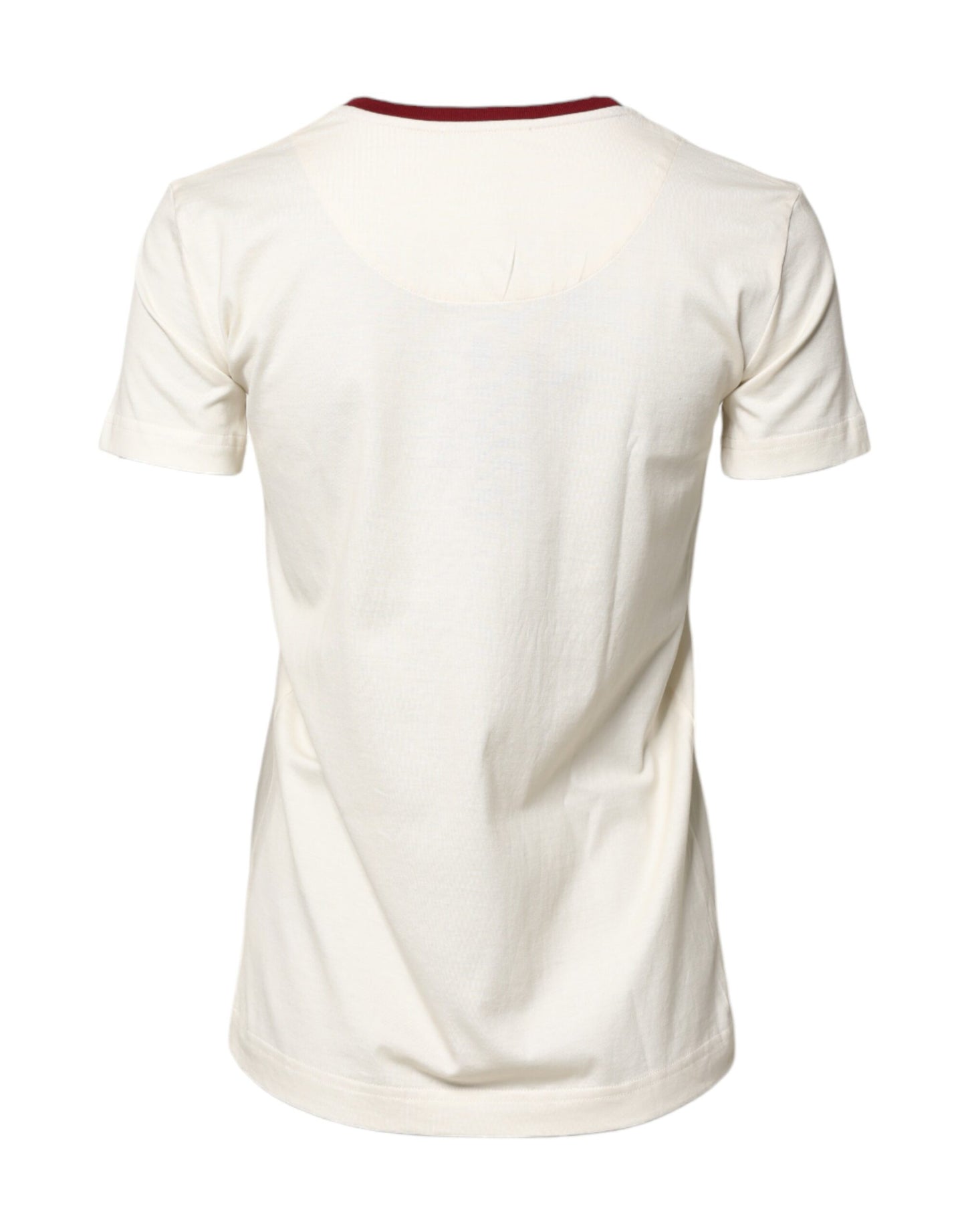 Dolce & Gabbana White Cotton Print Short Sleeves Top T-shirt Dolce & Gabbana