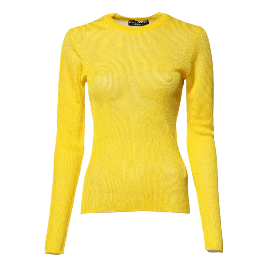 Dolce & Gabbana Yellow Polyester Women Pullover Top Sweater