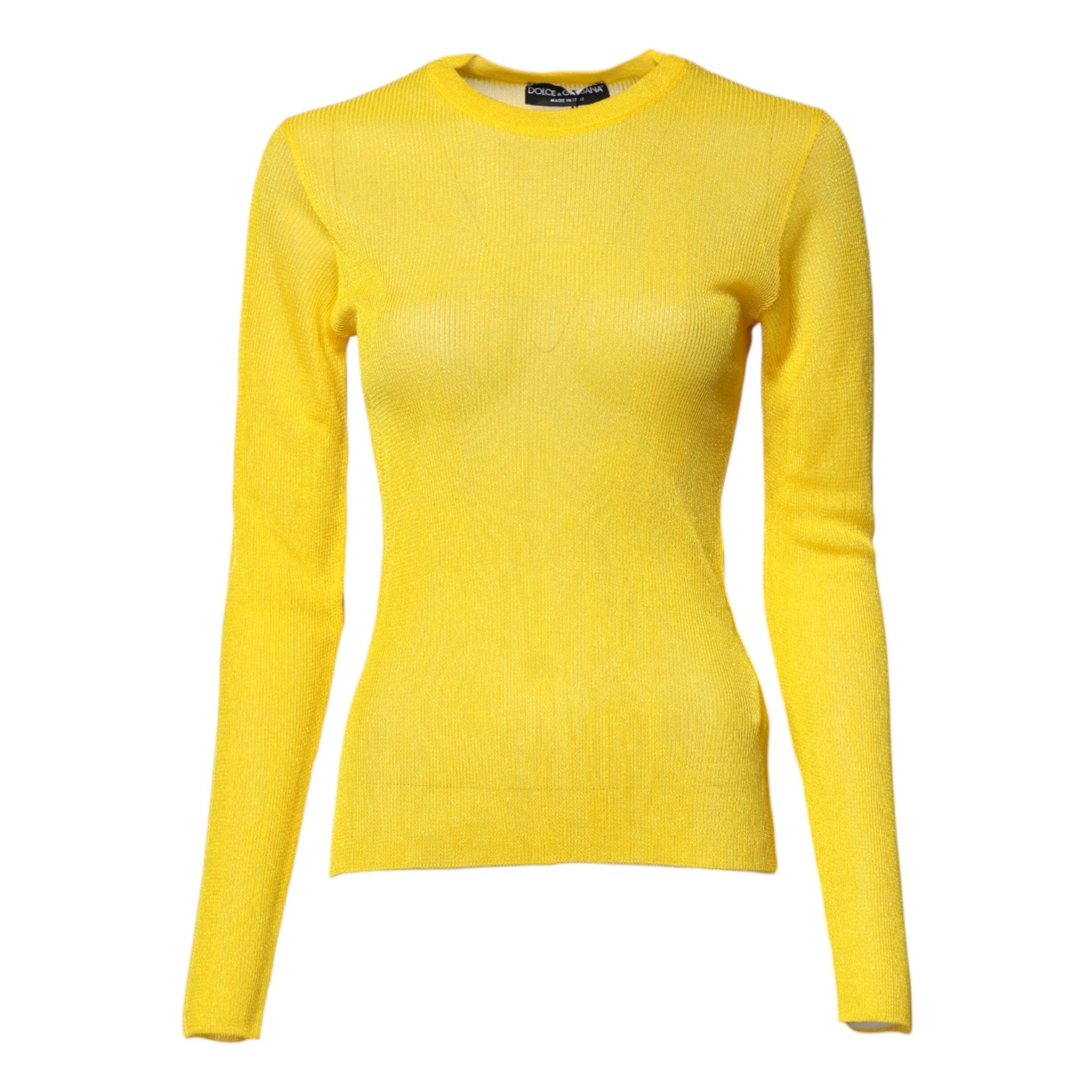 Dolce & Gabbana Yellow Polyester Women Pullover Top Sweater