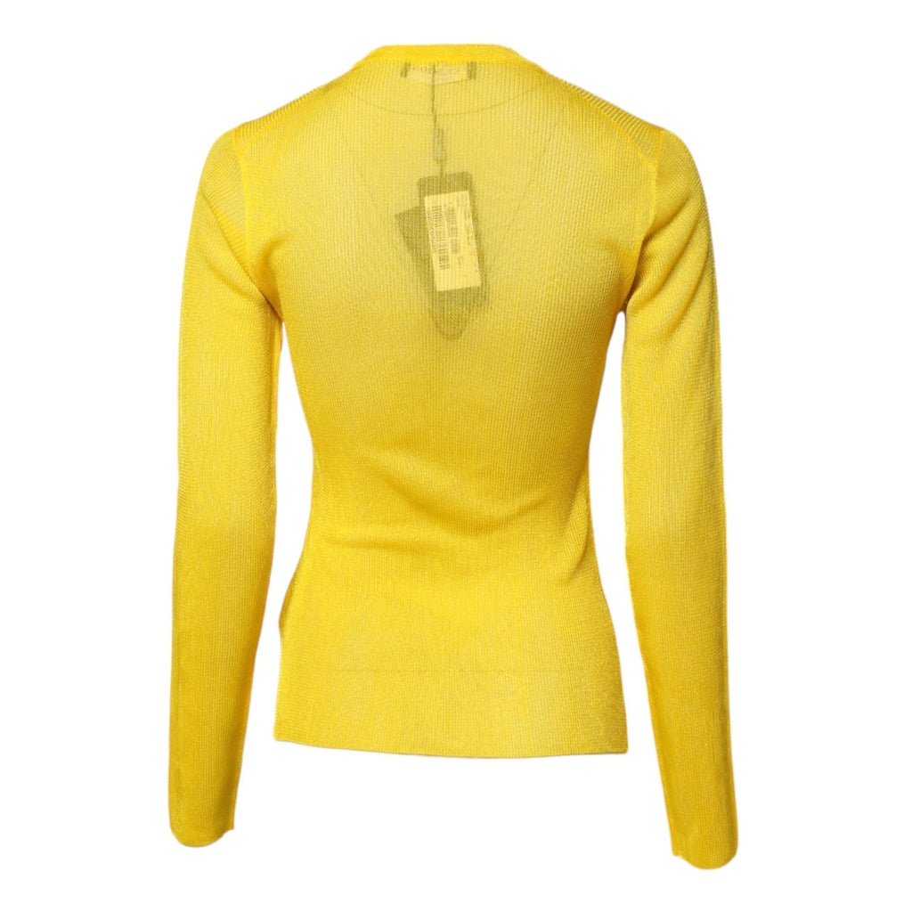 Dolce & Gabbana Yellow Polyester Women Pullover Top Sweater