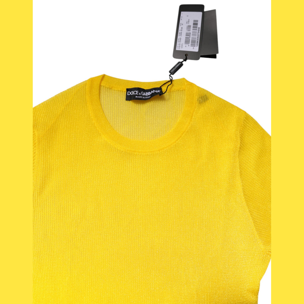 Dolce & Gabbana Yellow Polyester Women Pullover Top Sweater