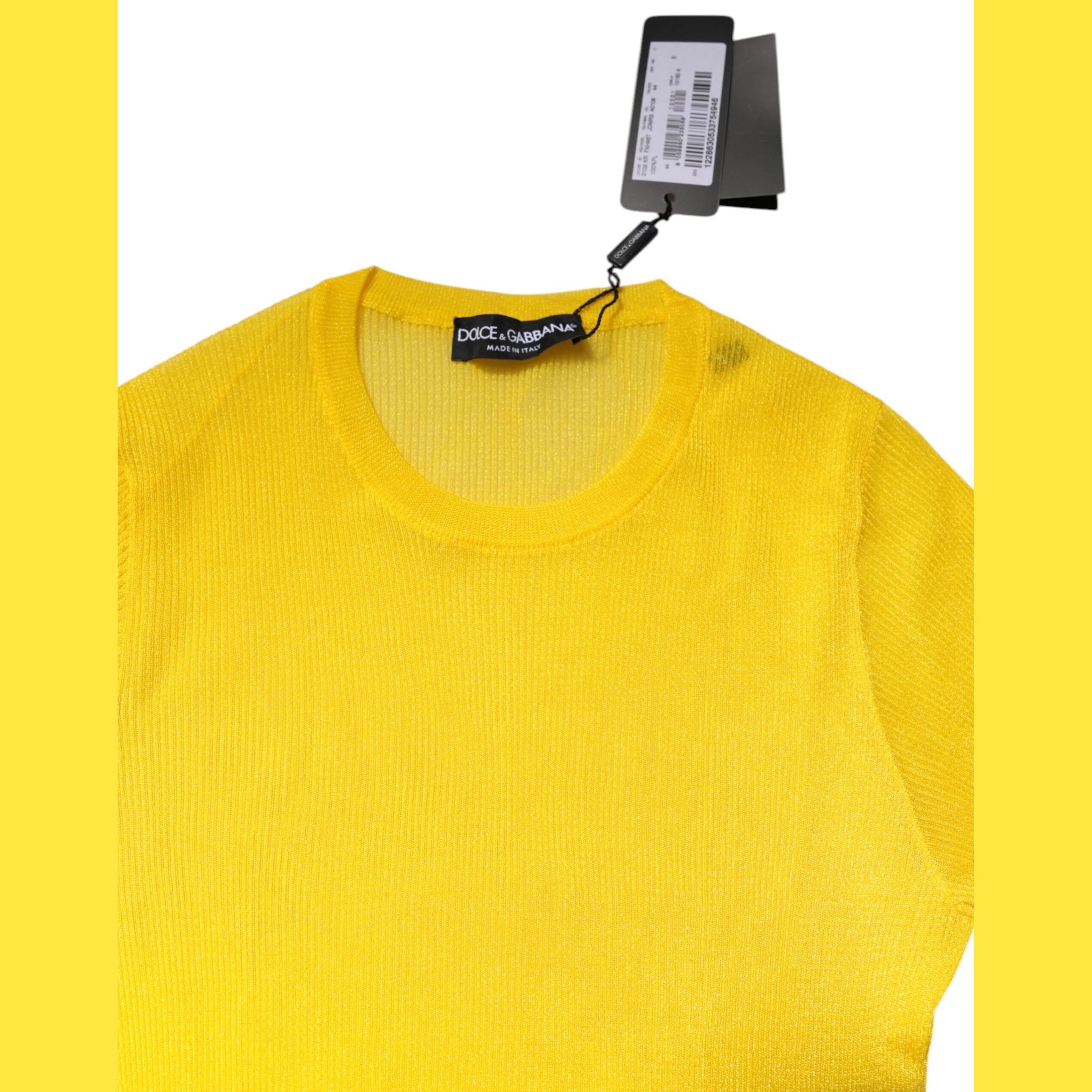 Dolce & Gabbana Yellow Polyester Women Pullover Top Sweater