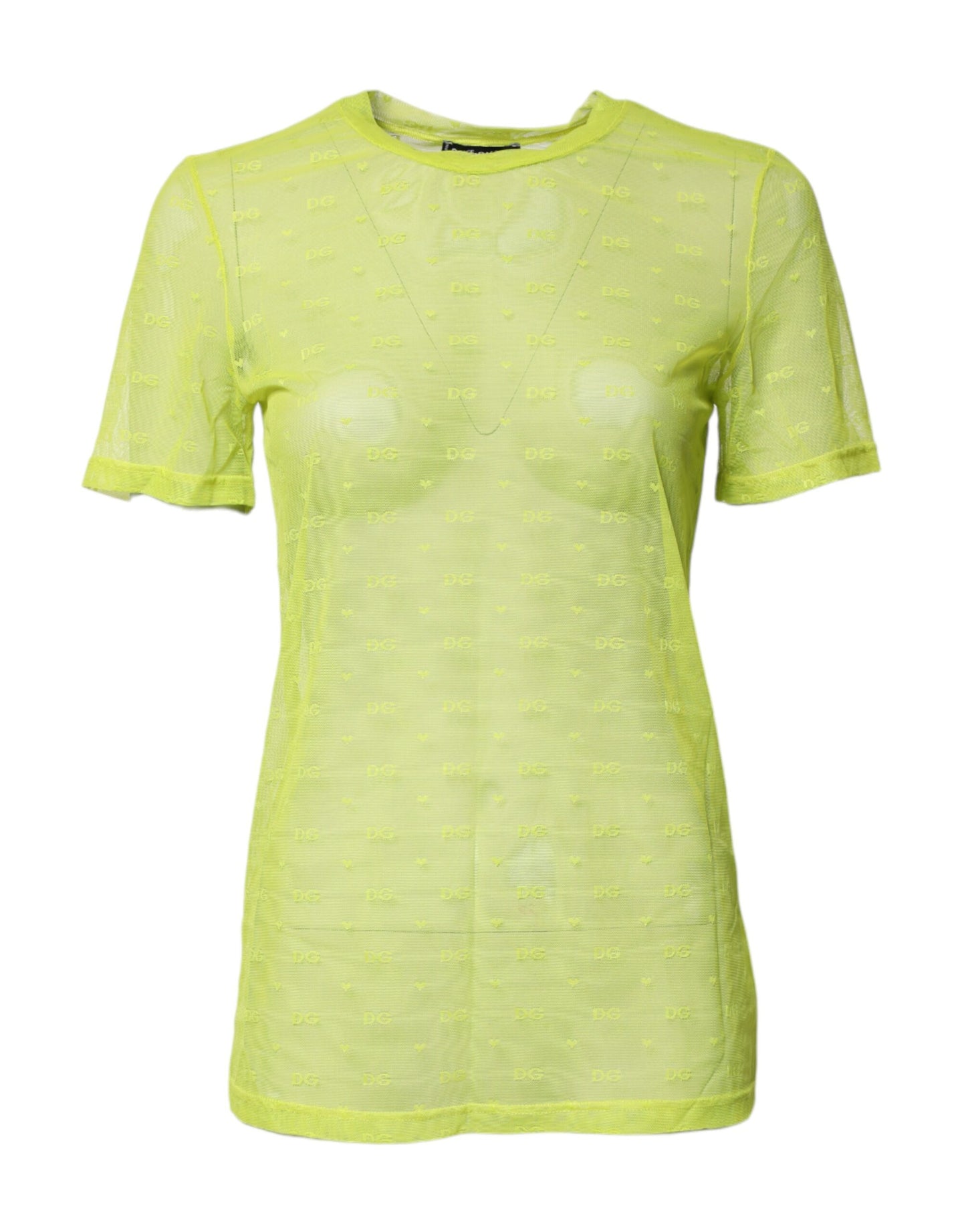 Dolce & Gabbana Green Nylon See Through Women Short Sleeves Top Dolce & Gabbana